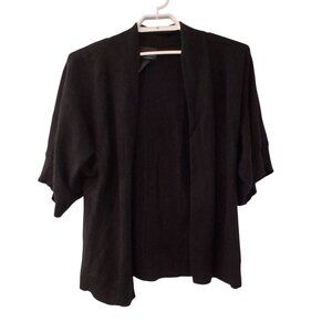 Cynthia Rowley nwt cardigan sweater womens Medium black 100% cashmere short slv